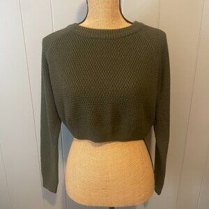 Green Crop Sweater Long Sleeve Size Small